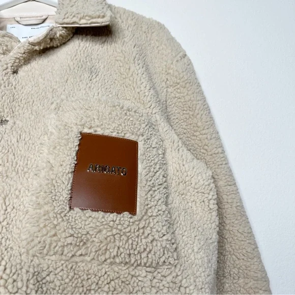 Axel Arigato Aspen Teddy Overshirt Beige Overshirt Shacket Jacket Logo Patch